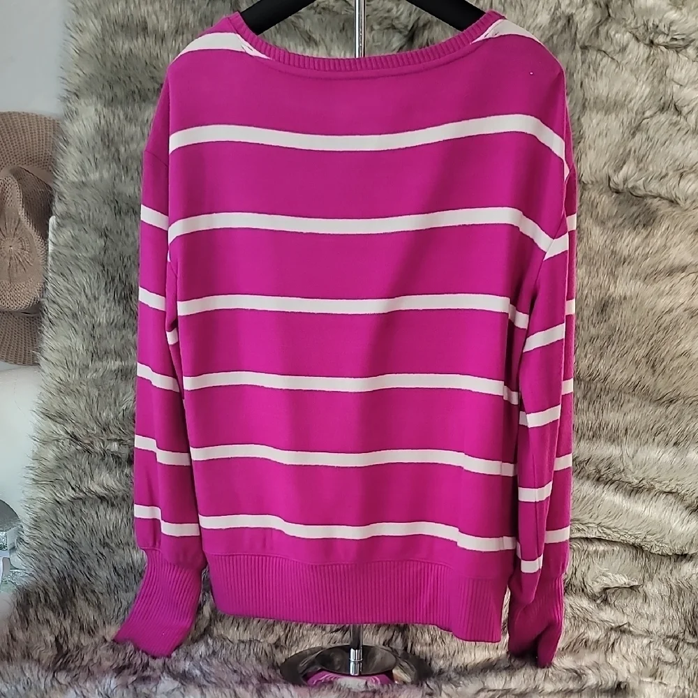 Sonoma Pink and White Knit Top - Picture 8 of 8